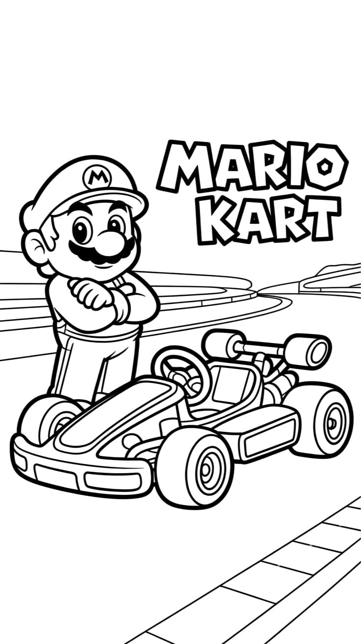 ausmalbilder kostenlos mario kart