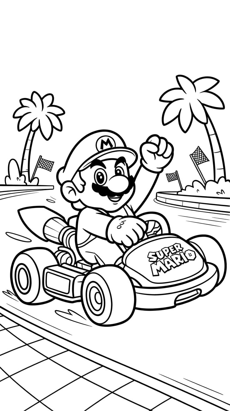 ausmalbilder mario kart kostenlos