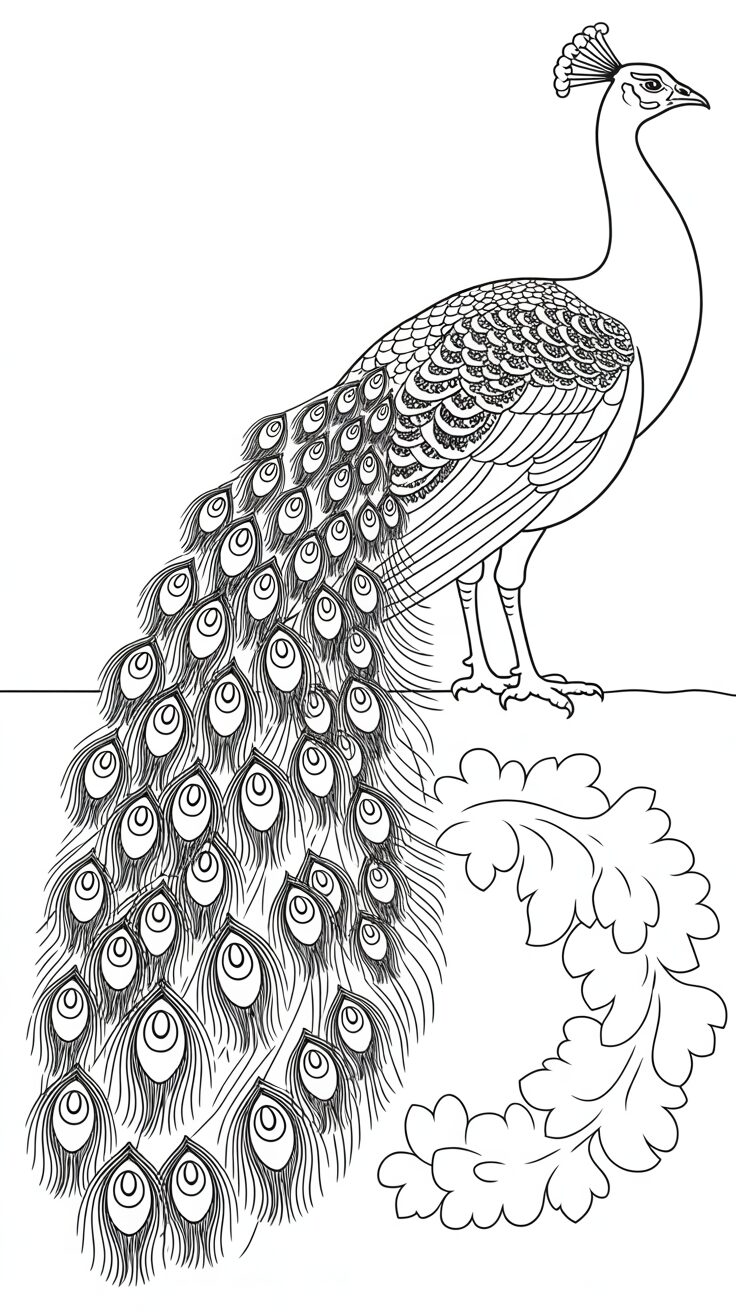 ausmalbilder für erwachsene zum ausdrucken kostenlos pfau