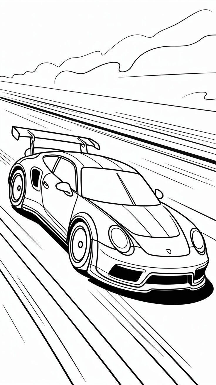 porsche gt3 rs ausmalbild