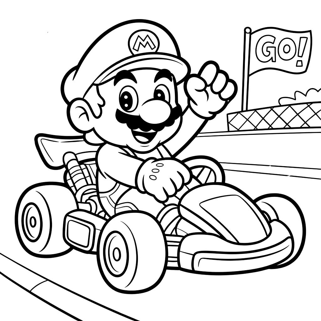 ausmalbild mario kart