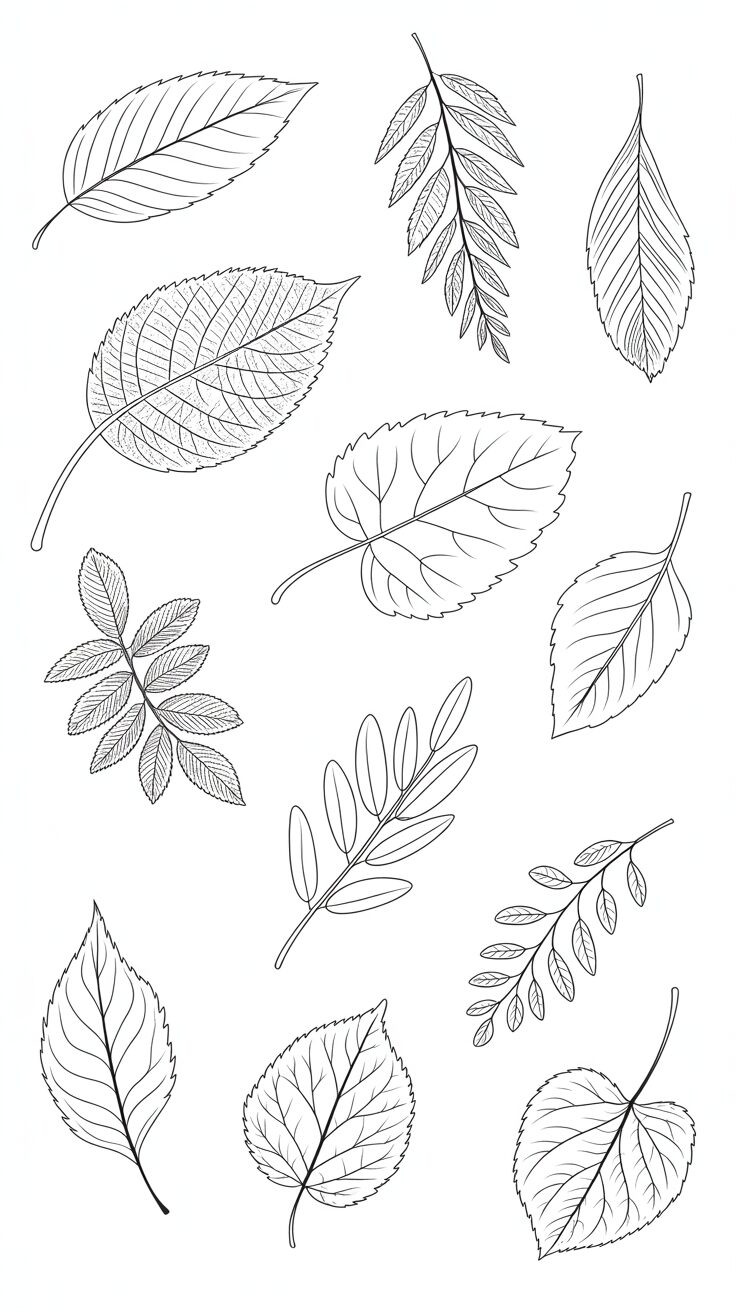 ausmalbild blatt herbst