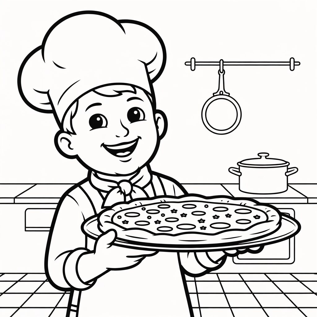 ausmalbild pizza pasta