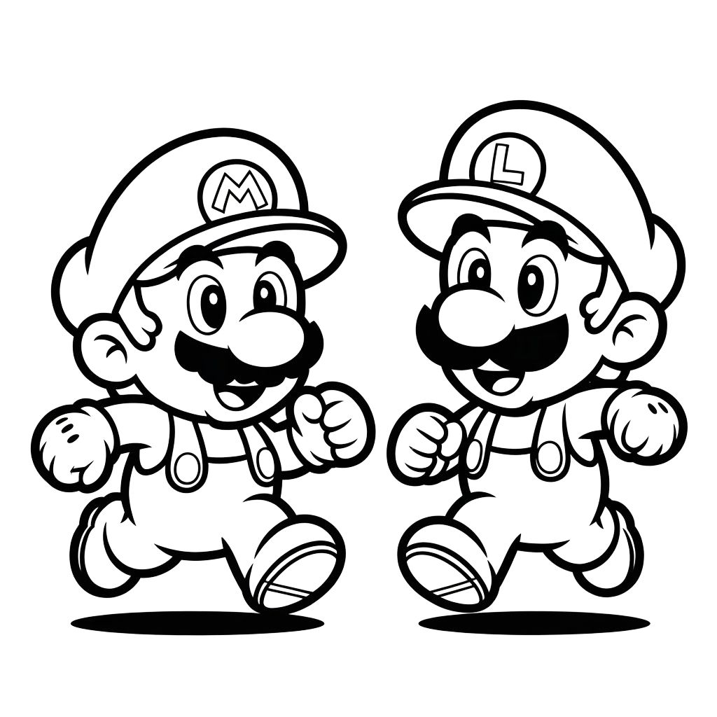 malvorlage mario und luigi