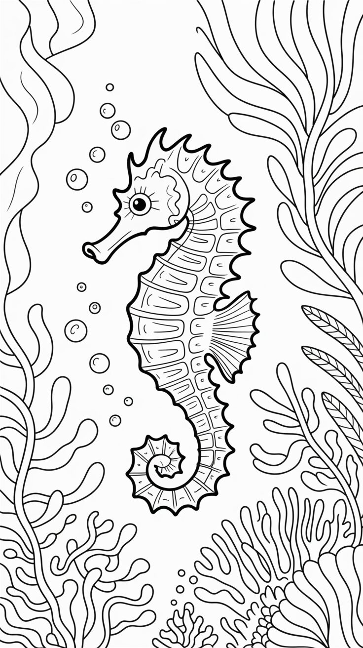 malvorlagen seepferdchen gratis