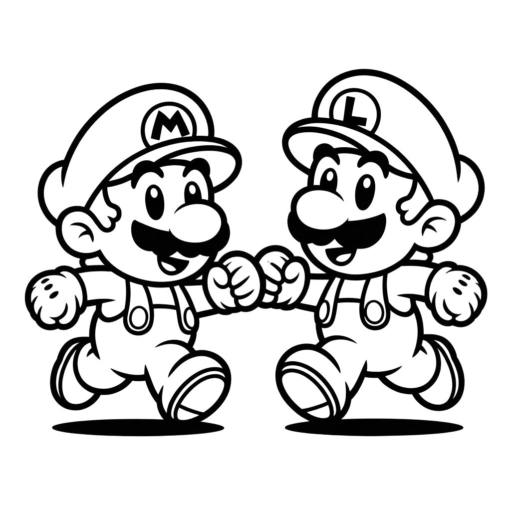 ausmalbilder mario und luigi kostenlos