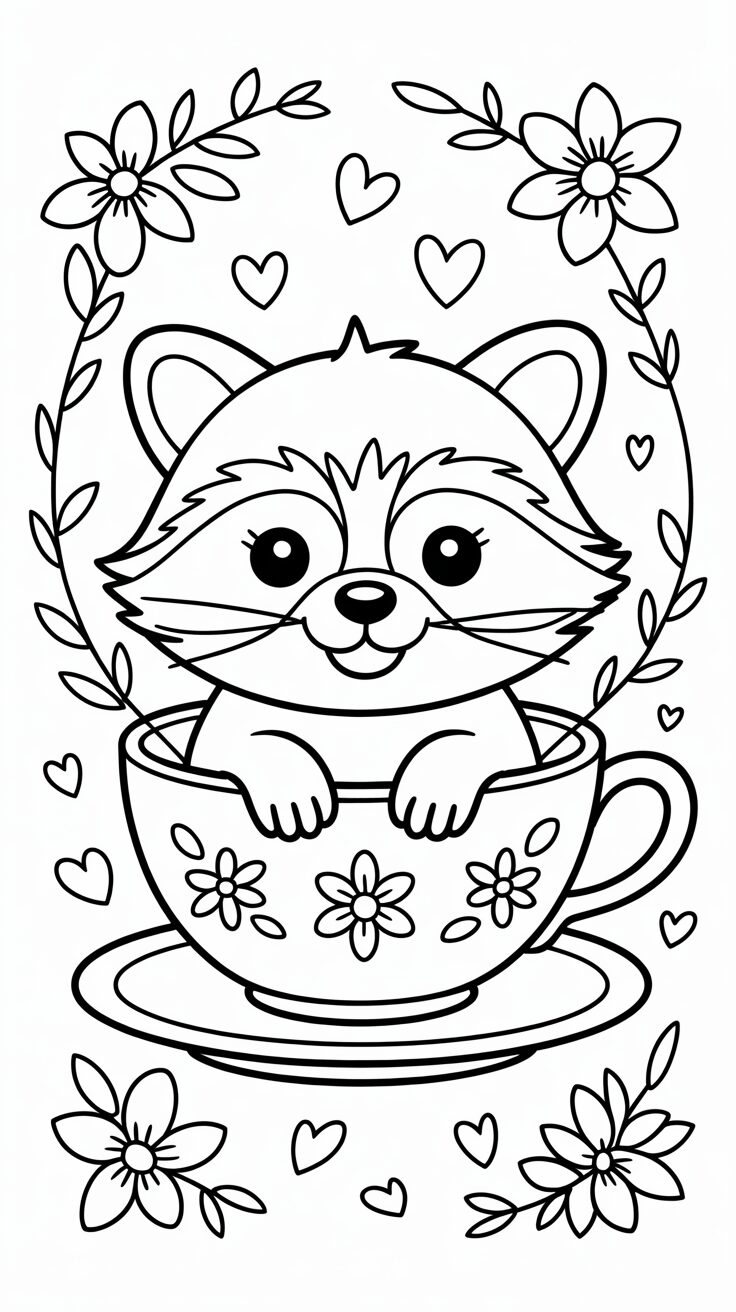 malvorlage waschbär ausmalbild