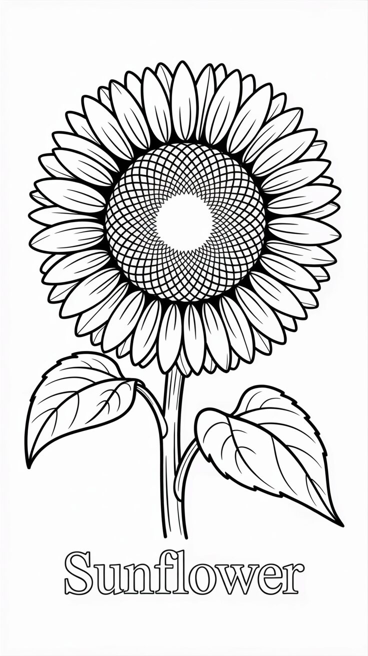 ausmalbild sonnenblume einfach