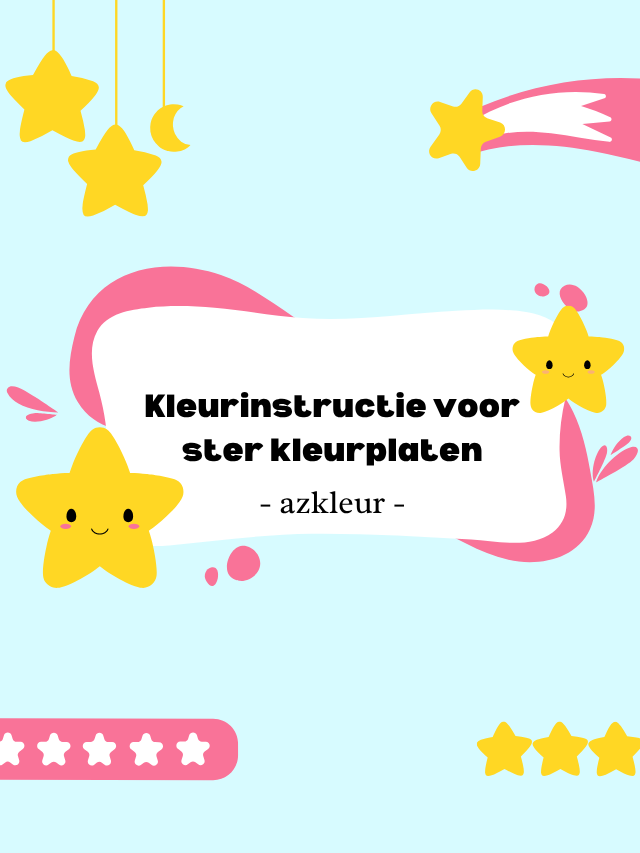 Kleurinstructie voor ster kleurplaten