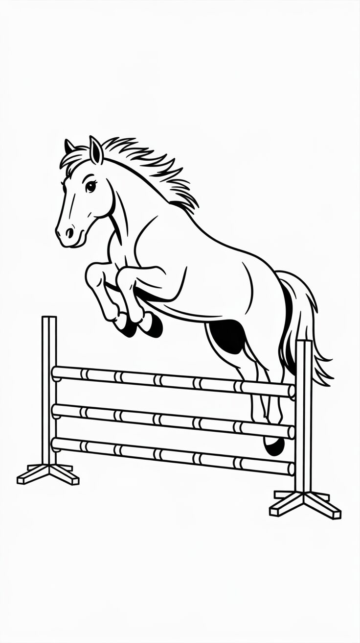 Springendes Pferd Ausmalbild als PDF-Datei