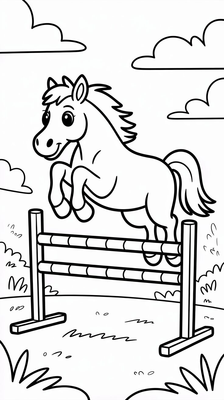 Springendes Pferd kostenlos ausmalen