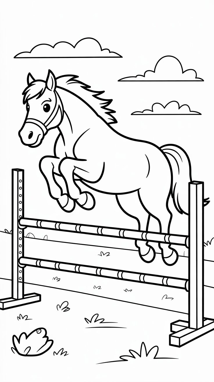 Springendes Pferd zum Downloaden und Ausdrucken