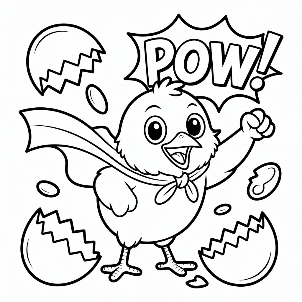 Ausmalbilder Küken schlüpft aus dem Ei