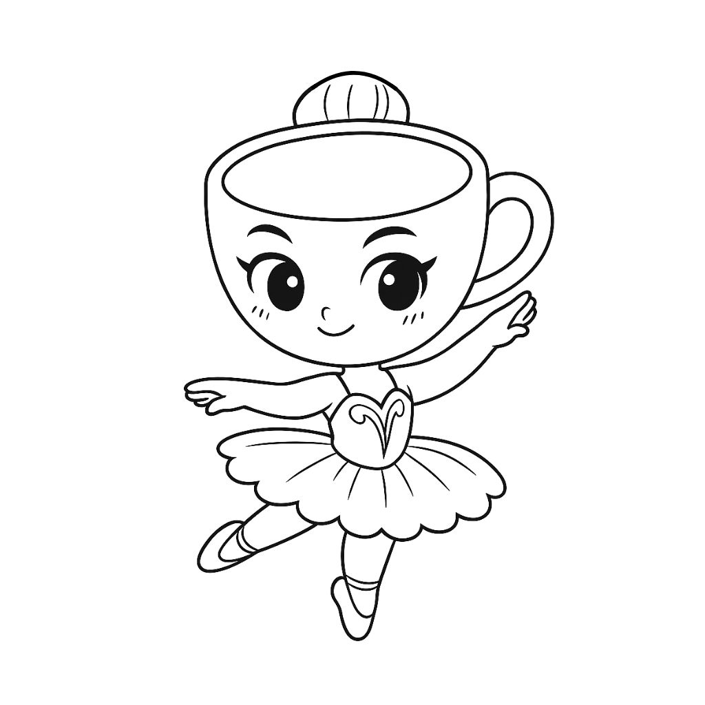 Ballerina Cappuccina Ausmalbild gratis