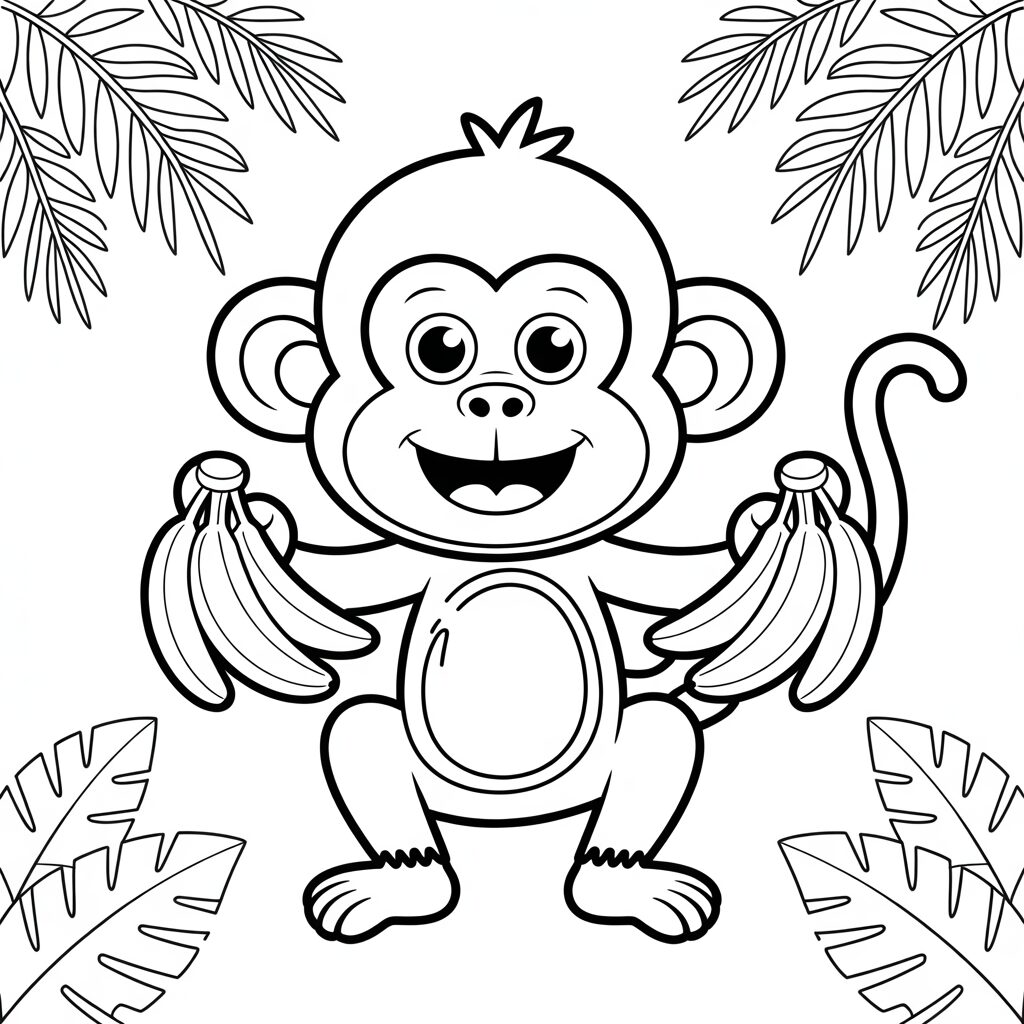 Kostenloser Download Affe im Dschungel mit Bananen