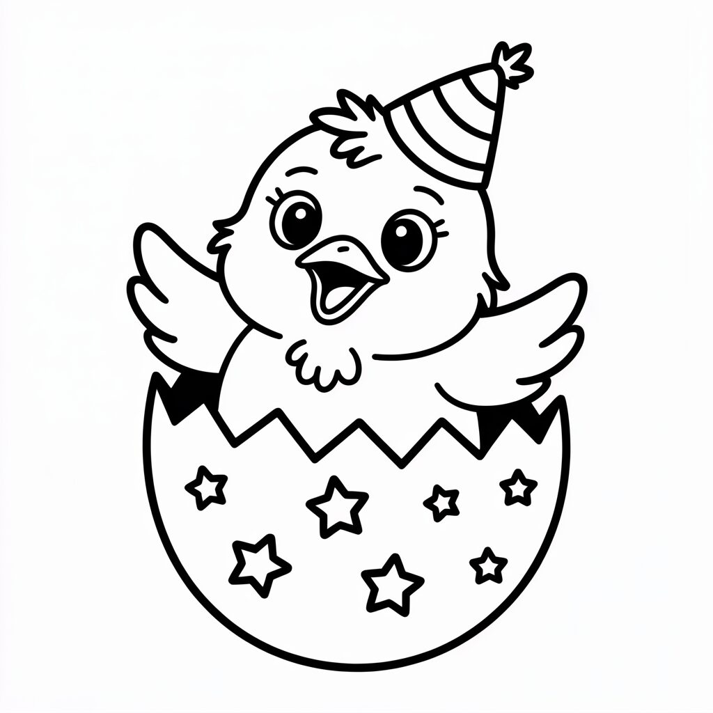 Küken schlüpft aus dem Ei Ausmalbilder