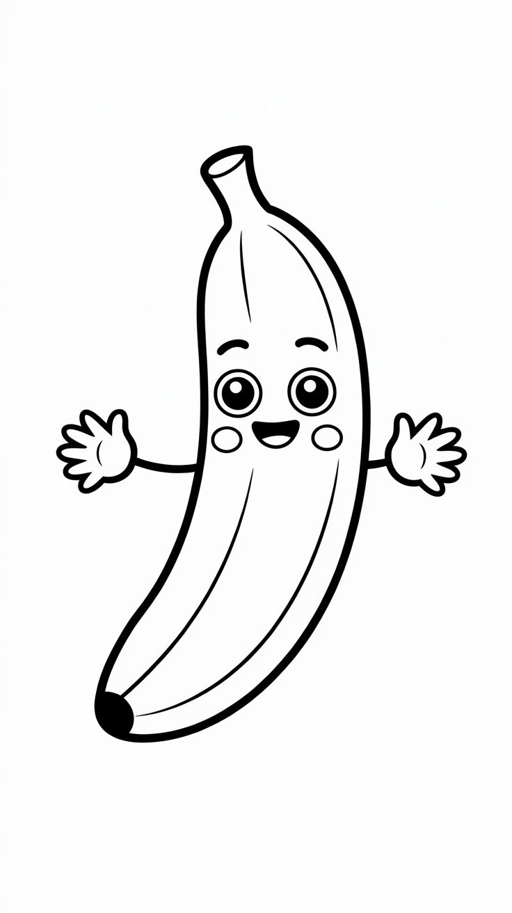 Lustige Banane mit Augen und Mund – kostenloser Download