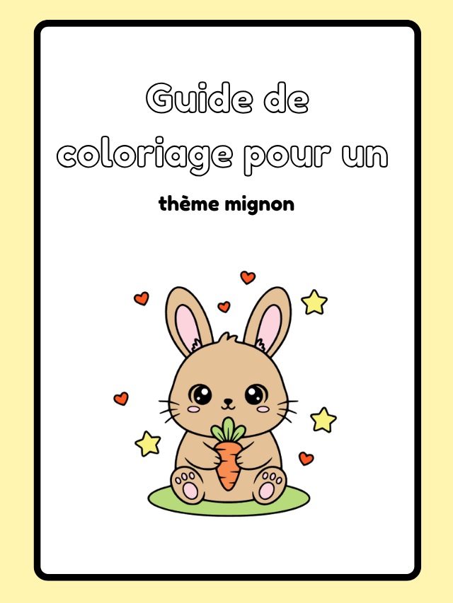 Guide de coloriage pour un thème mignon