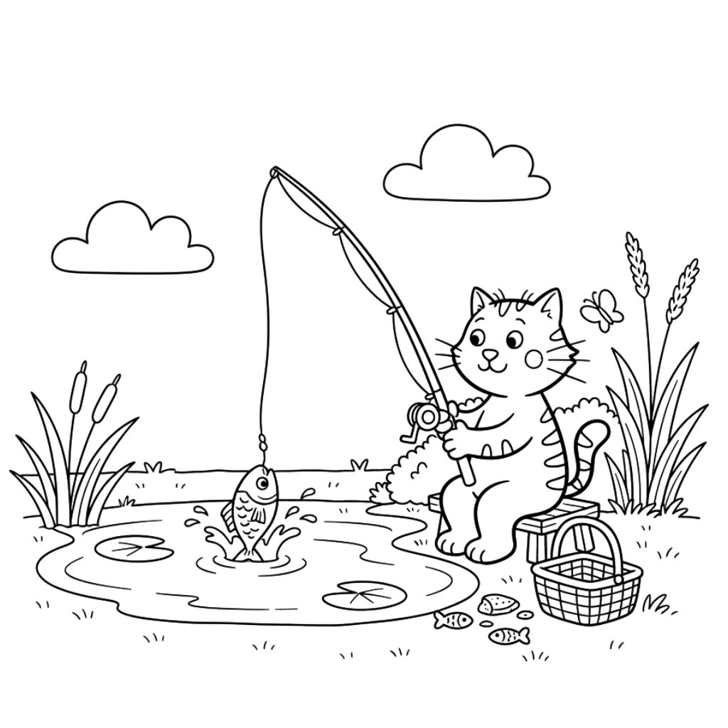 Dikkie Dik Fische Ausmalbild