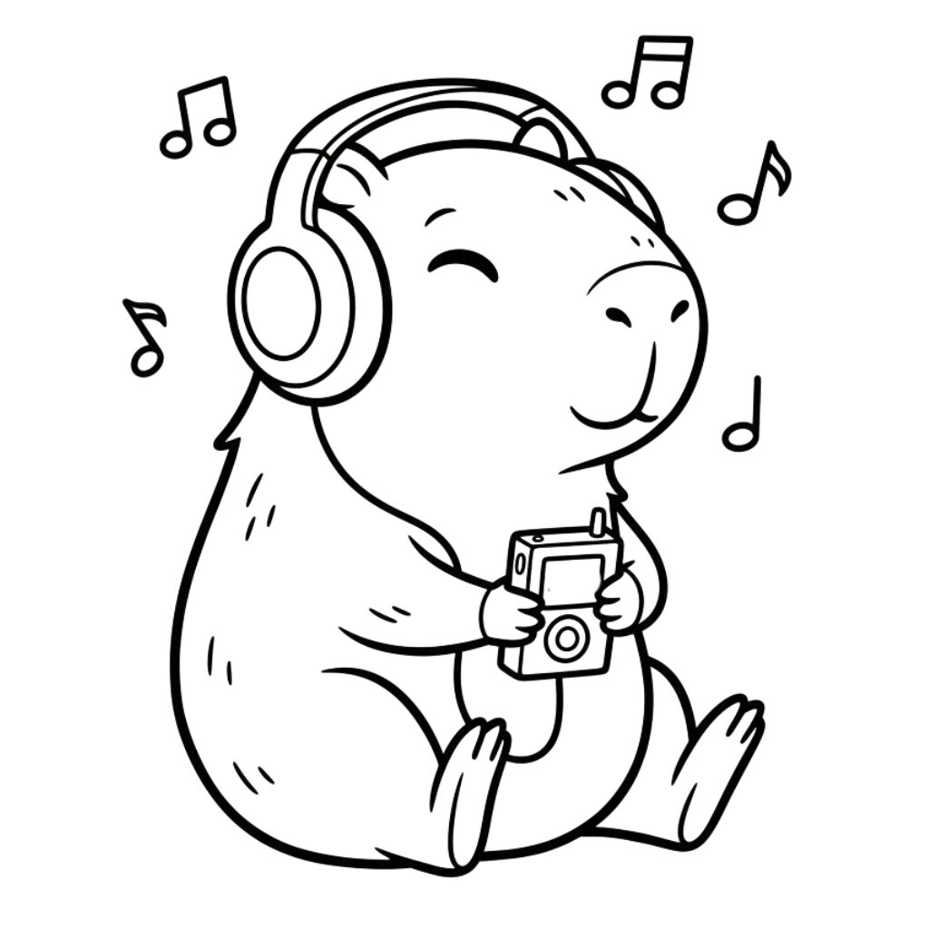 capybara ausmalbild cute