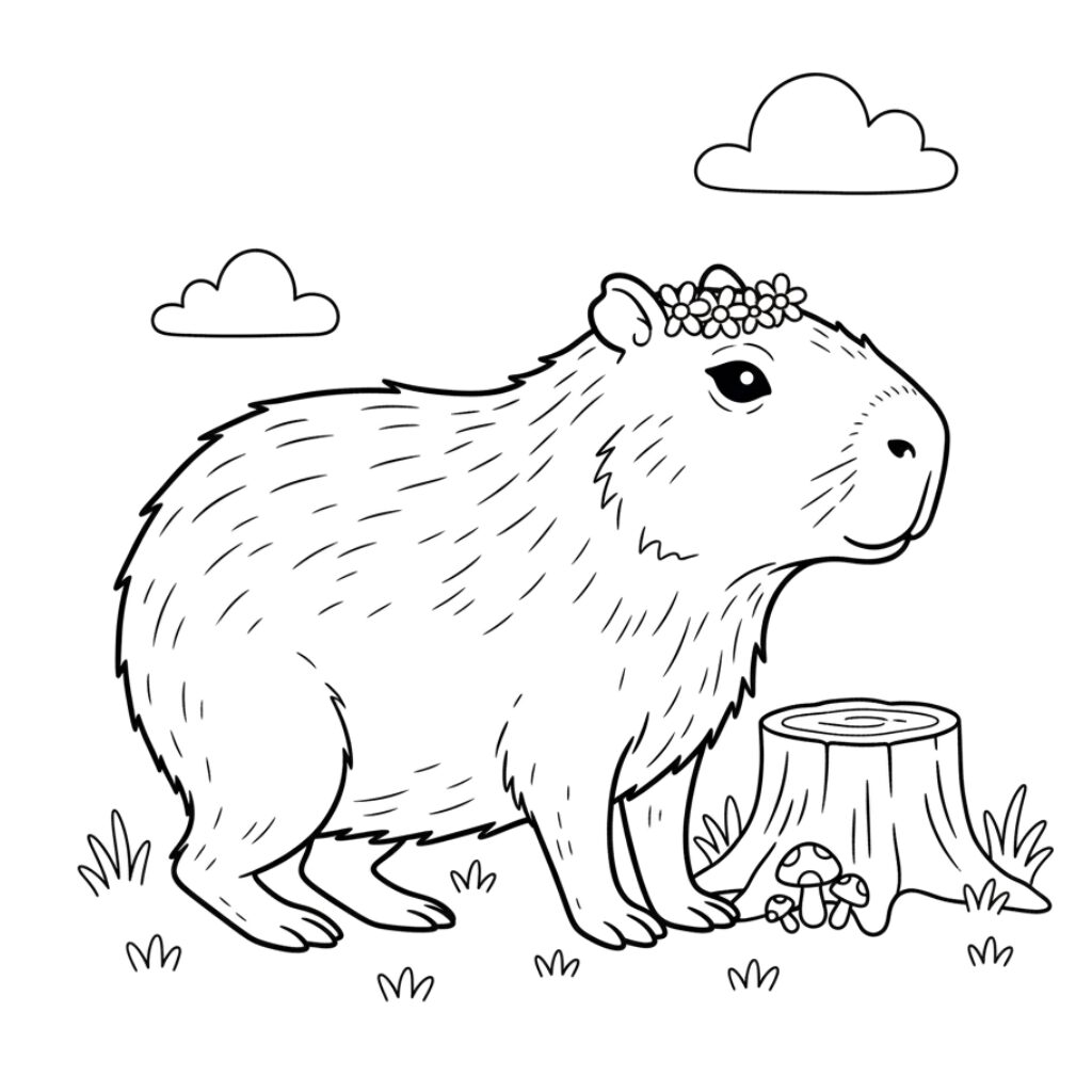 capybara ausmalbild süß