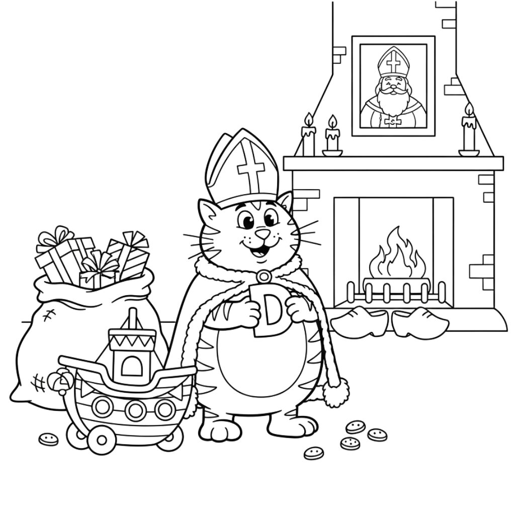 Dikkie Dik Sinterklaas Ausmalbild