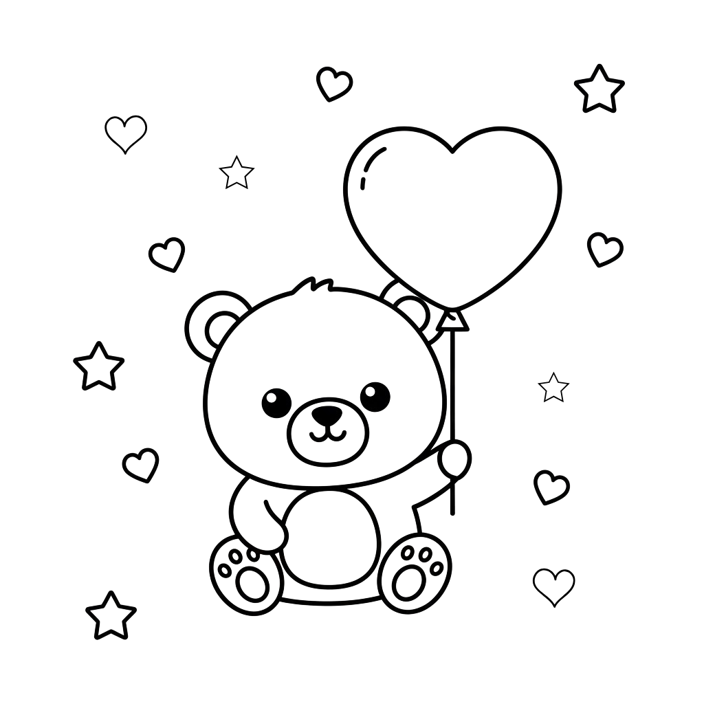 süße und einfache Ausmalvorlage