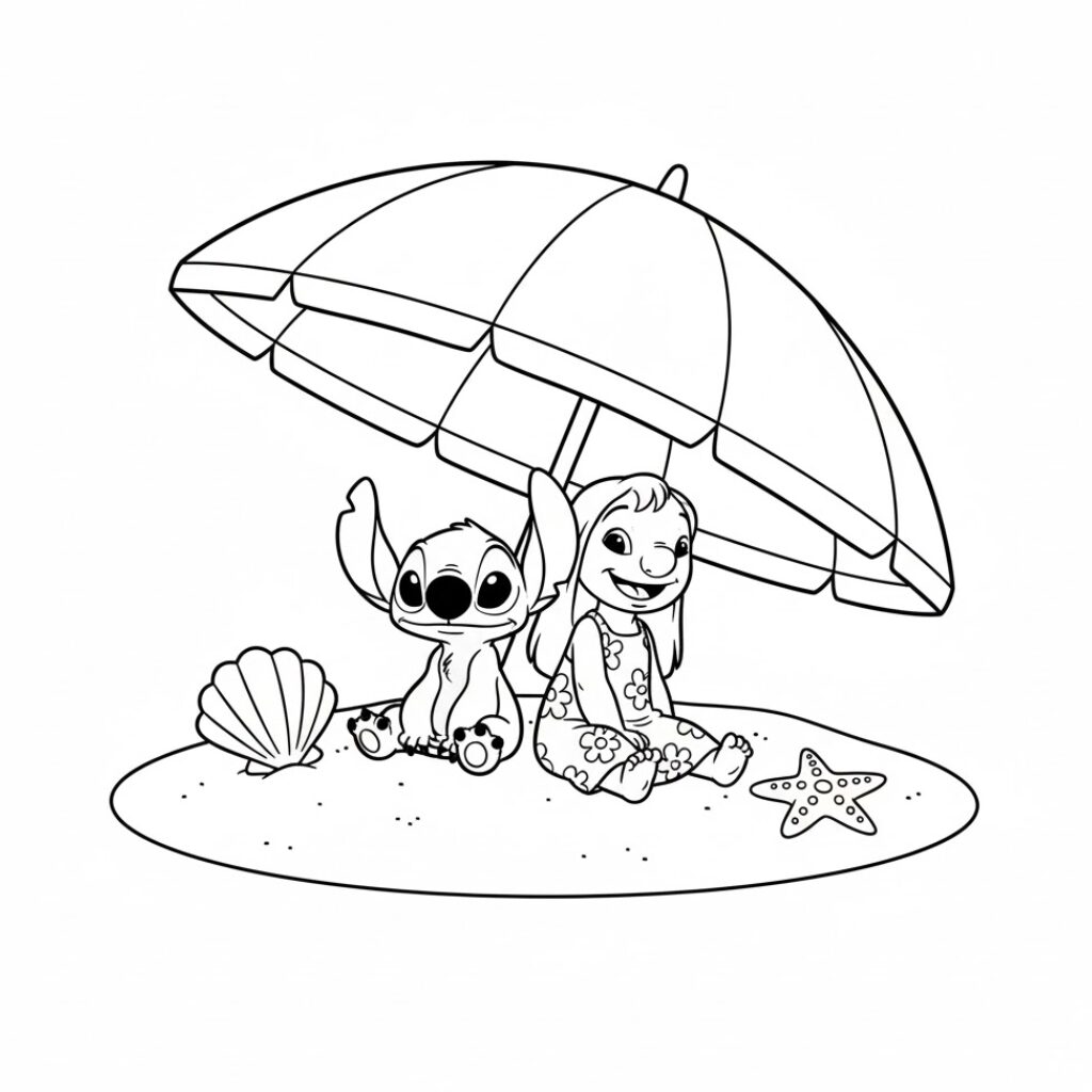 Stitch und Lilo Ausmalbild